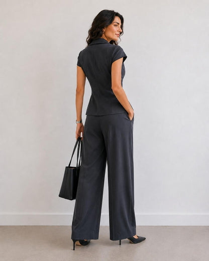 Henriet Short Sleeve Blazer Top