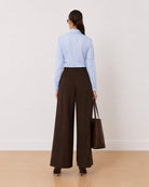 Alora sky blue 100% cotton formal shirt back view with the 2 back darts