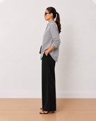 Amayra striped 100% cotton oversized shirt side profile with full sleeves