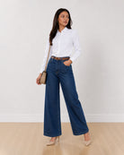 Aria white 100% Oxford cotton formal shirt, angled front view