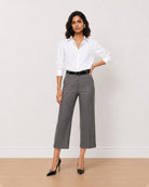Gazillion Bella grey soft touch viscose rayon 3/4th straight pants for women, medium waist
