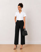 Gazillion Bershka white oxford cotton shirt for women, size inclusive boxy fit front view