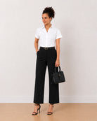 Gazillion Bershka white oxford cotton shirt for women, size inclusive boxy fit front view