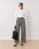 Gazillion Darleen white formal shirt for women, full-length front view