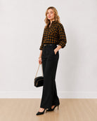 Dimona black checked cotton oversized shirt, angled front view of the relaxed fit