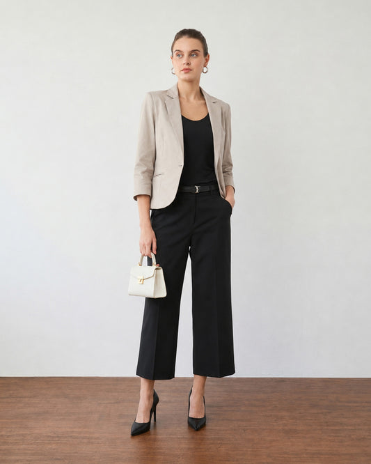 Faith Cropped Cotton Blazer