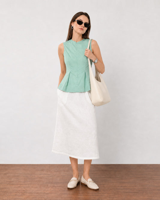 Farina Pleated Sleeveless Formal Top