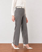 Gabriela charcoal grey linen pants with full cambric lining, rear seat and hem detail