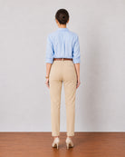 Galaxy khaki beige chinos, back view with welt rear pockets