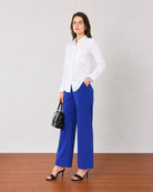 Gwen white lyocell linen shirt, front view