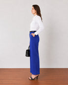 Gwen white soft linen shirt, side profile view