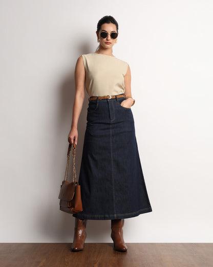 Heloise Denim Maxi Skirt