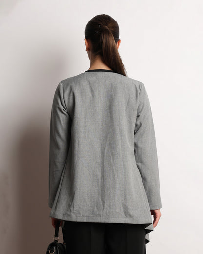 Hermina dark grey drapy cape top, back view