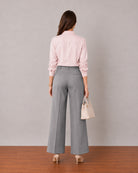 That baby pink stretch poplin formal shirt with a tailored back, back view